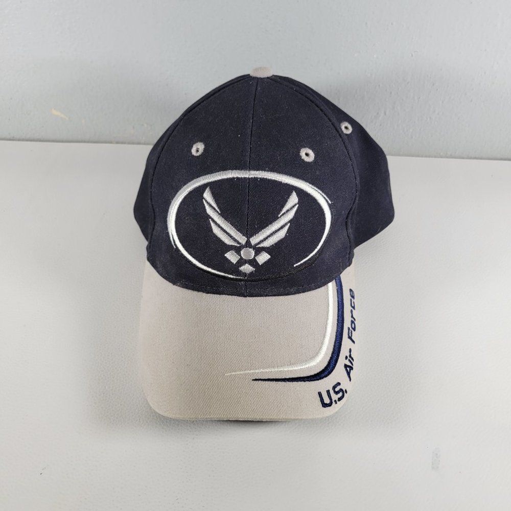 US Air Force Hat Cap Strap Back Men Blue Gray Adjustable